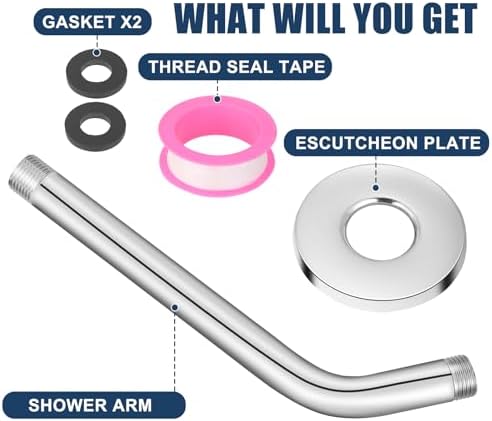 10 Inch Chrome Shower Arm with Flange Wall Mount
