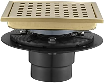 YLIEHS Square Shower Floor Drain with Gold Finish