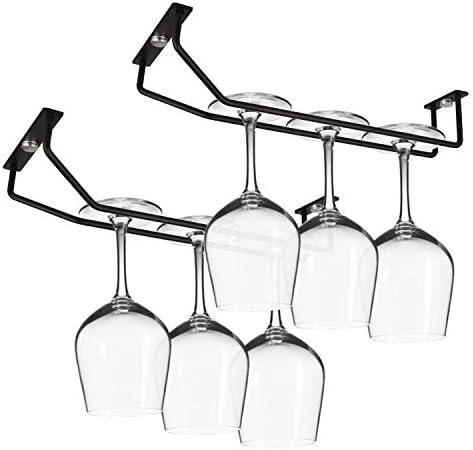 Yimerlen 108 Inch Black Wine Glass Rack 2 Pack 1