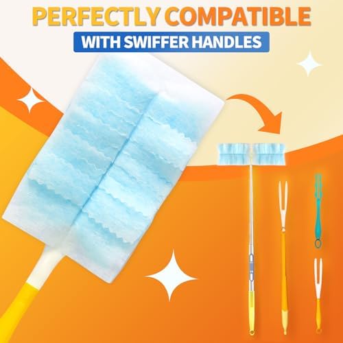 Senowi 60 Count Electrostatic Duster Refills for Swiffer Multi-Surface Cleaning