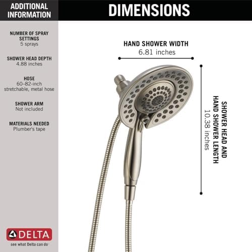 Delta In2ition 2-in-1 Dual Shower Head with Handheld Spray
