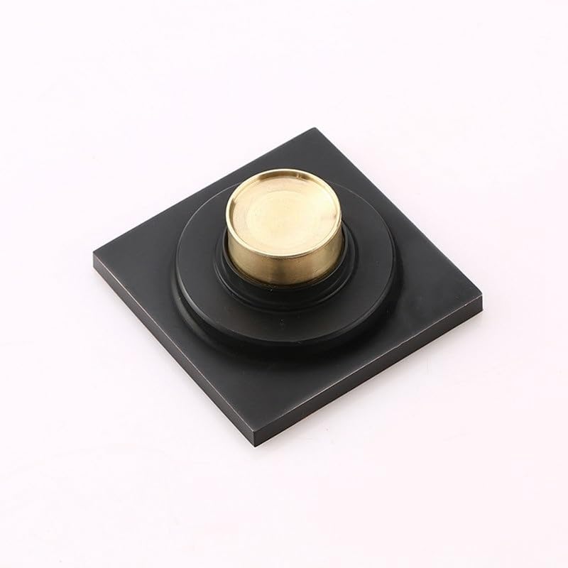 Flower Carved Art Square Bathroom Floor Drain 4 Antique Brass 1