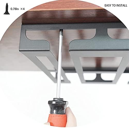 Wine Glass Rack Holder - 3 Rows Metal Cabinet Organizer for Bar Kitchen