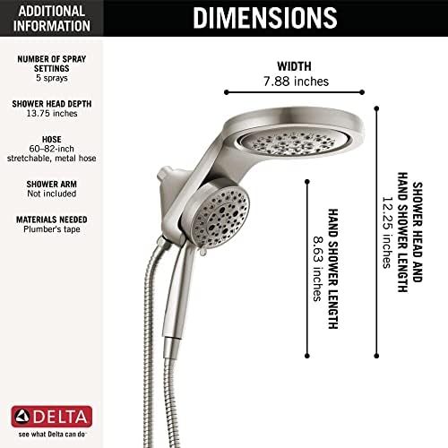 Delta HydroRain 5-Spray Dual Shower Head and Handheld Set