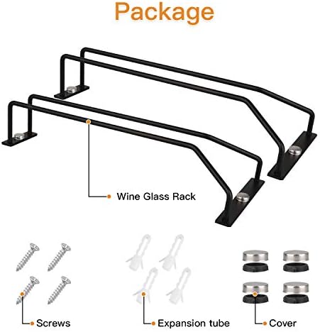 Yimerlen 108 Inch Black Wine Glass Rack 2 Pack 1