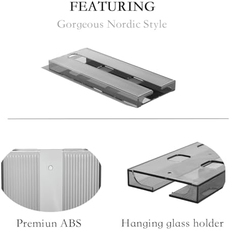 Wine Glass Holder 4-Pack Gray for Kitchen Home Bar
