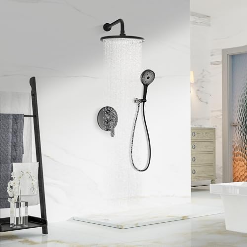 Rainfall Shower System with Handheld Hose and Trim