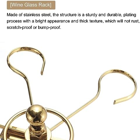 Uxcell Gold Wine Glass Holder with 6 Hooks 1