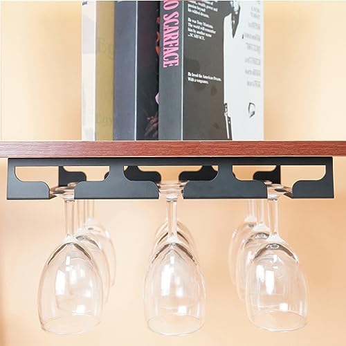 Wine Glass Rack Holder - 3 Rows Metal Cabinet Organizer for Bar Kitchen