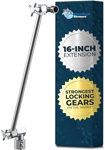 HammerHead Showers Adjustable Chrome Shower Arm - 16 Inch All Metal