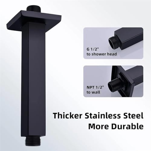 Chrome Ceiling Mount Shower Arm 25cm Stainless Steel