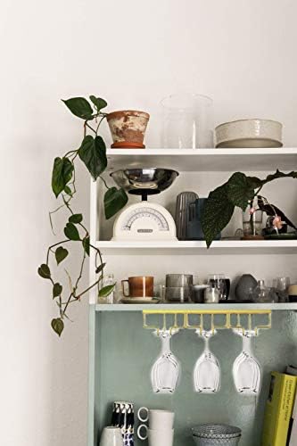 MATILODI Wine Glass Rack with 3 Rows Gold