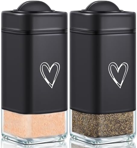 Salt and Pepper Shakers Set Modern Heart Design
