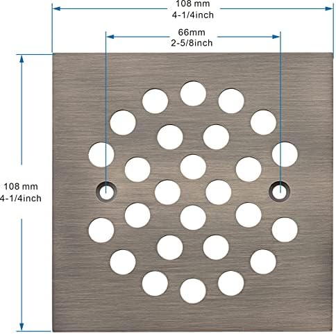 Square 4-14 Inch Screw-in Shower Drain Cover Replacement 1