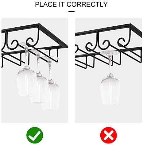 MOCOUM Stemware Hanger 4 Rows 2 Pack Black