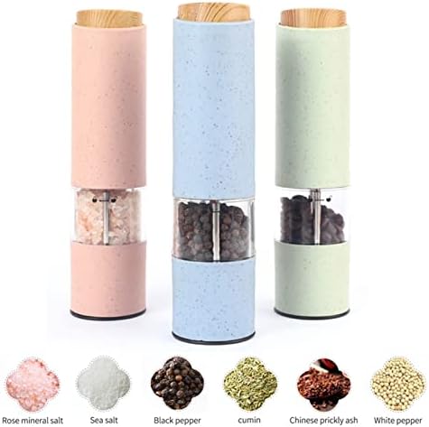 Electric Salt Pepper Grinder Set With Holder 2 PCS