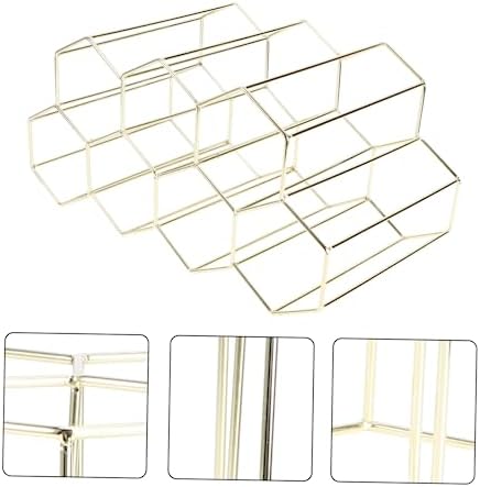 Hemoton 7-Bottle Metal Wine Rack with Golden Finish