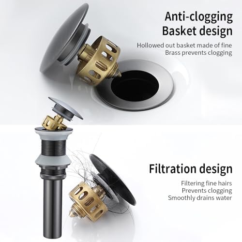 YZZY Pop-up Drain with Overflow and Hair Catcher 1