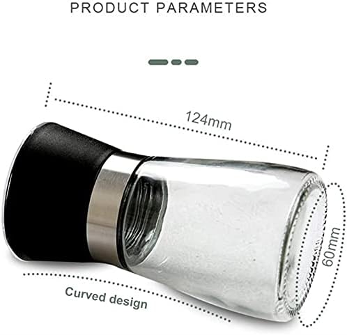 Adjustable Salt Pepper Grinder Set with Glass Body