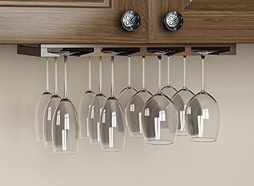 Rustic State 4 Sectional Wine Glass Holder - Chestnut Stained