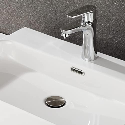 TIORIY Pop Up Bathroom Sink Drain with Overflow - Brushed Nickel Finish