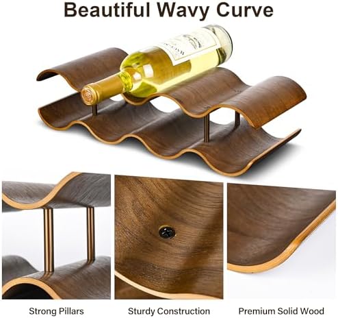 TRUDING 7 Bottle Tabletop Wine Rack with 2 Tiers