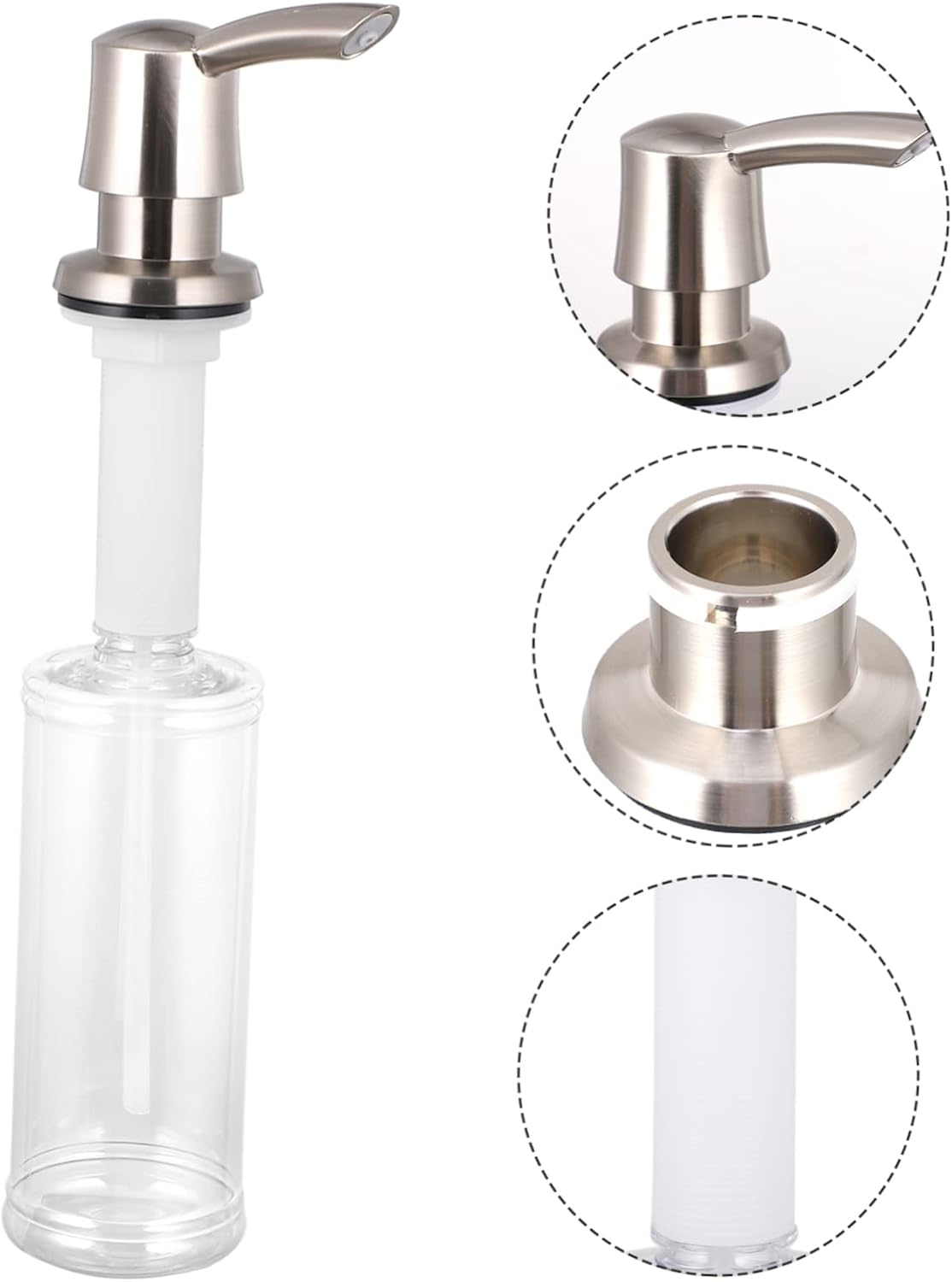Mobestech Refillable Sink Soap Dispenser with Chrome Finish