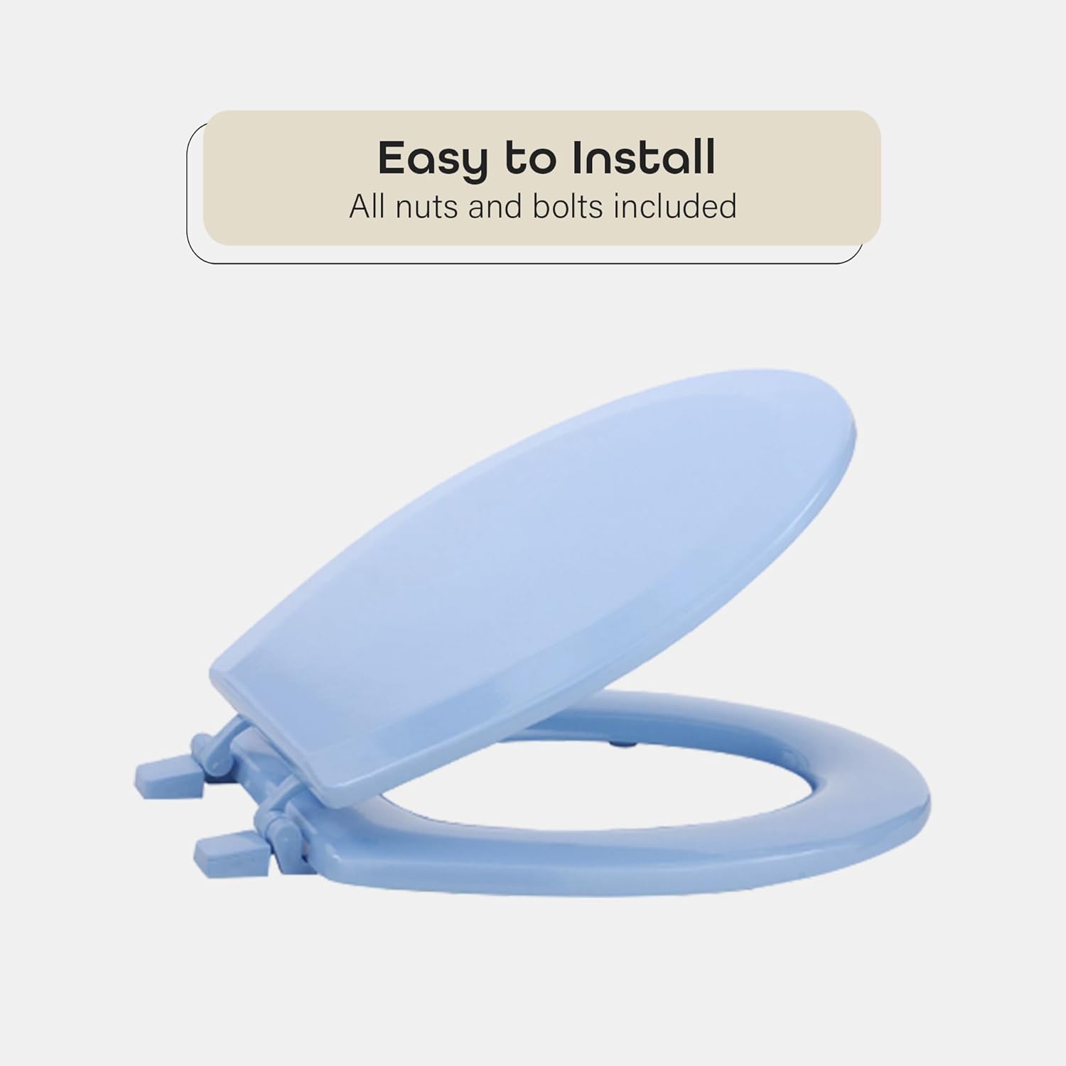 Standard Wood Toilet Seat in Light Blue 17 Inch