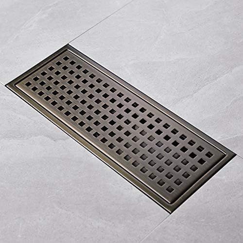 Linear Shower Floor Drain 12 Inch Brushed Bronze