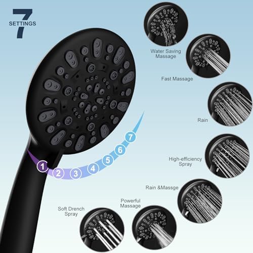 Hibbent All Metal High Pressure 7-Spray Shower Combo
