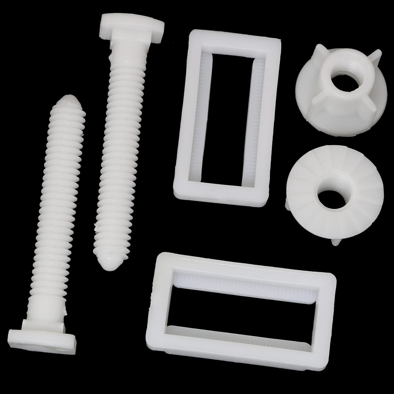 White Plastic Toilet Seat Hinge Bolts 2PCS