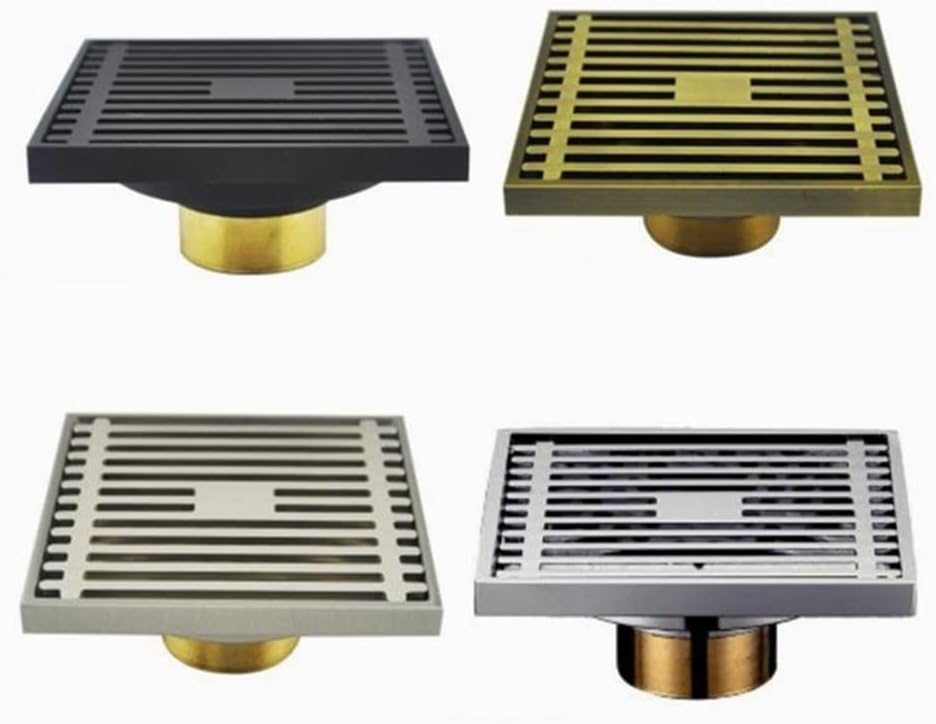 Square Floor Waste Grate in Antique Bronze or Chrome
