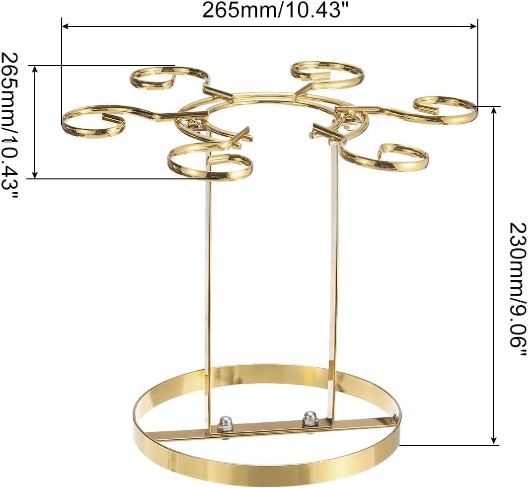 Uxcell Gold Wine Glass Holder with 6 Hooks