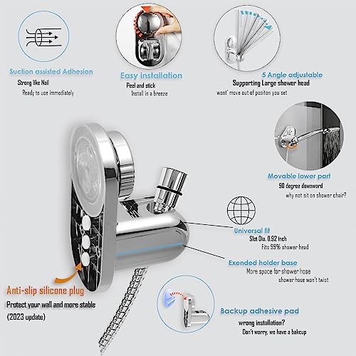 RIVOODS Handheld Shower Head Holder 5 Positions Adjustable