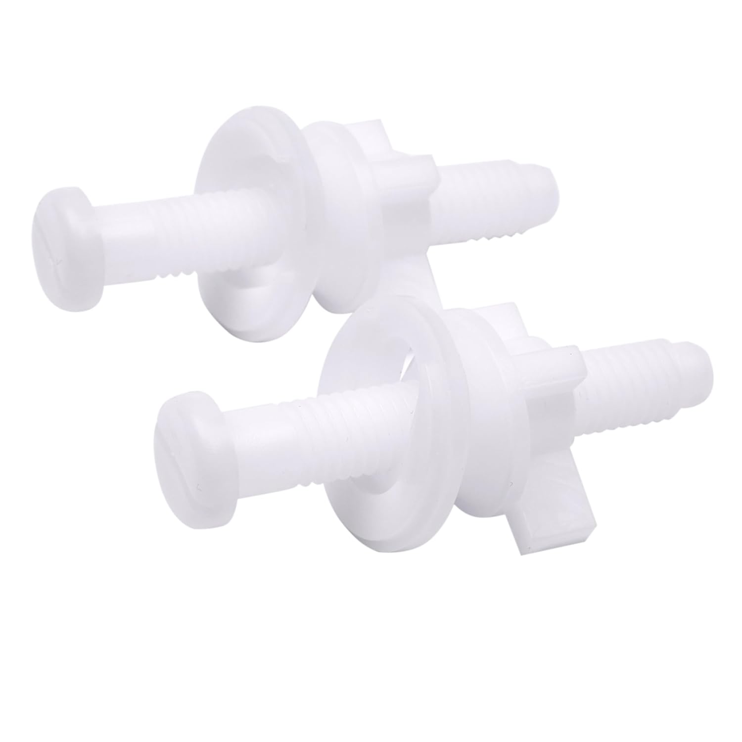 2Pcs Universal Toilet Seat Hinge Replacement Kit with Nuts and Washers White