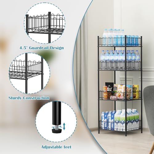 OYEAL 4-Tier Water Bottle Can Organizer for Kitchen Pantry