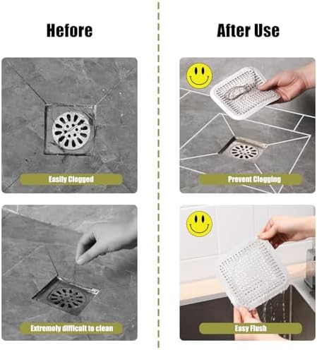 Flasidu Tub Drain Cover Hair Catcher 2 Black