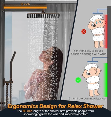 SR SUN RISE ORB Square Rain Shower Set with Handle