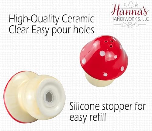 Mushroom Salt Pepper Shaker Set - Adorable Red White Decor