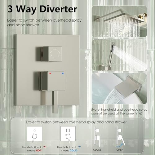 Esnbia Brushed Nickel Tub Shower System