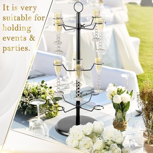 AQAREA Champagne Tower Stemware Racks 3 Tier 12 Holders