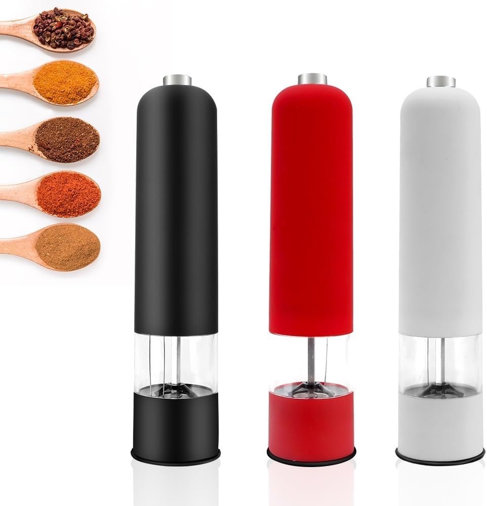 Electric Spice Grinder With LED Light Salt and Pepper Shaker Set