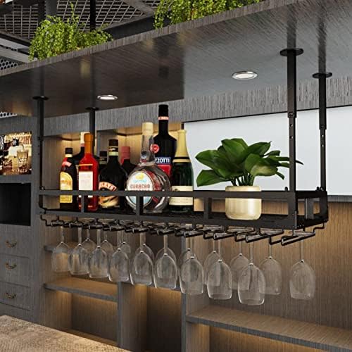 Suuim Ceiling Wine Glass Rack with Adjustable Height