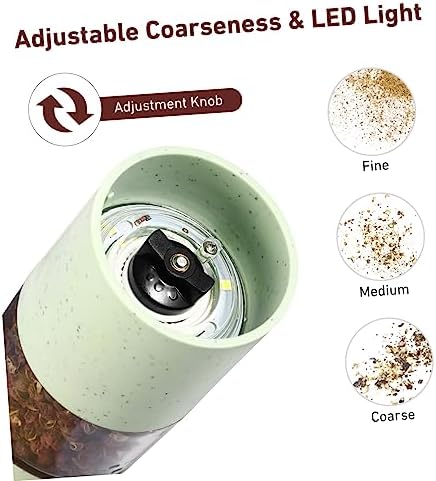 DECHOUS 2-Piece Electric Salt Pepper Holder with Adjustable Coarseness
