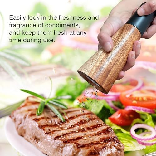 SMNVL Wood Salt Pepper Grinder Set 2 Pack
