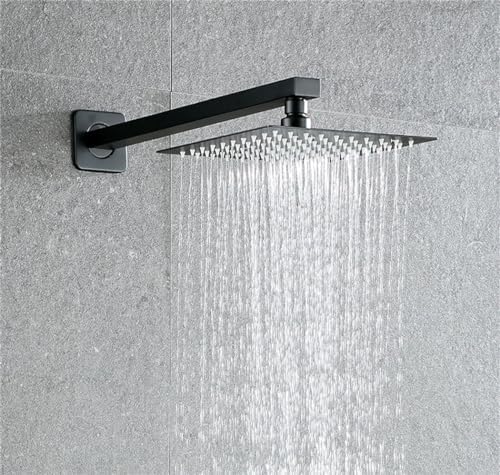 Black Round Square Shower Arm G12 Threaded Extension Holder