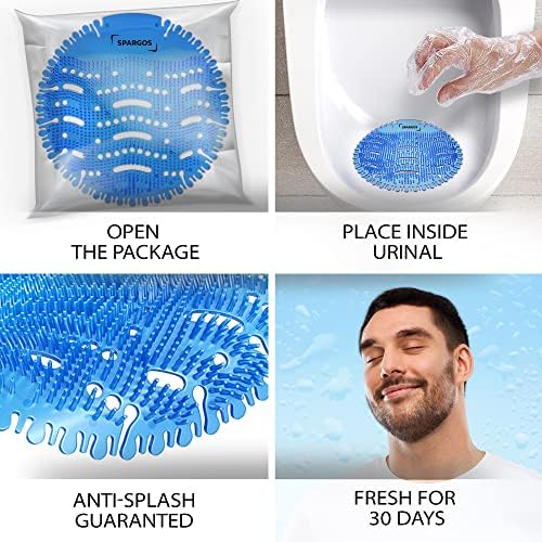 SPARGOS Urinal Deodorizer 50 Pack - Fresh 3D Wave Anti-Splash