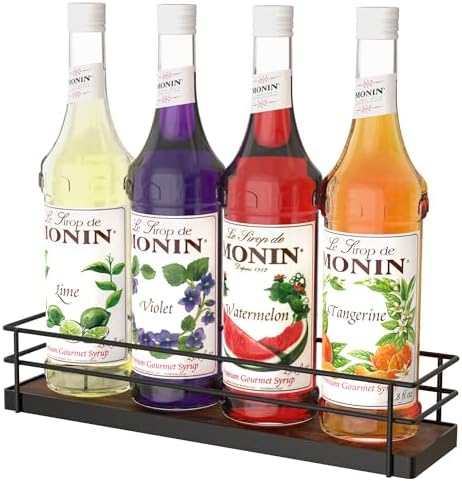 Alyoen Coffee Syrup Rack Organizer 4 Bottles