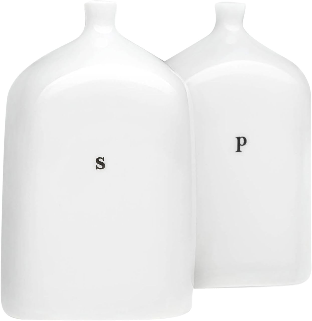 Set of 2 Porcelain Salt Pepper Shakers with S and P Markings