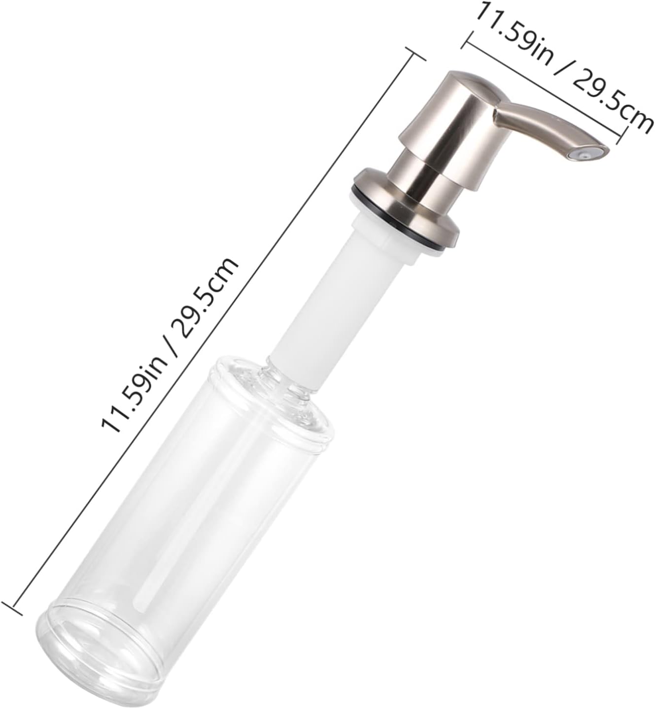 Mobestech Refillable Sink Soap Dispenser with Chrome Finish